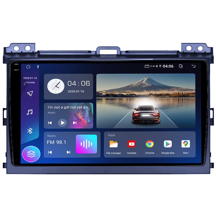 Navigatie dedicata Toyota Prado 2004-2009, 4GB RAM 64GB ROM, Octacore, Android 14, Display QLED 9", DSP, Carplay&Android Auto, SIM 4G, Ventilator Activ [2]
