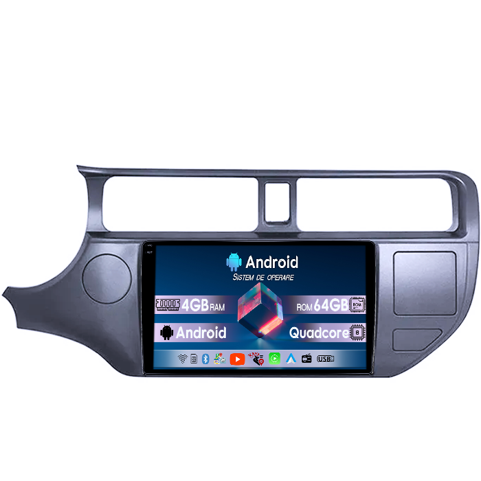 Navigatie dedicata Kia Rio 2011-2017, 4GB RAM 64GB ROM, Quadcore, Android 14, Display QLED 1K, 9", DSP, Carplay&Android Auto, , Suport Camere AHD [1]