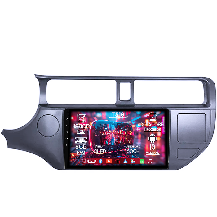 Navigatie dedicata Kia Rio 2011-2017, 8GB RAM 128GB ROM, Octacore, Platforma TS18, Android 13, Display QLED 9”, Suporta camera 360º, DSP, Carplay&Android Auto, SIM 4G, Ventilator Activ [1]
