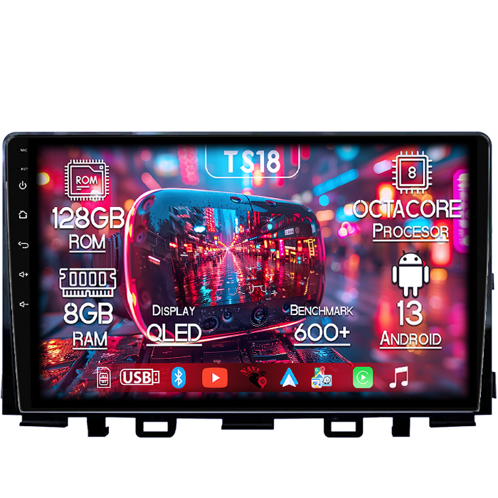 Navigatie dedicata KIA Rio 2017- 2019, 8GB RAM 128GB ROM, Octacore, Platforma TS18, Android 13, Display QLED 9”, Suporta camera 360º, DSP, Carplay&Android Auto, SIM 4G, Ventilator Activ [1]