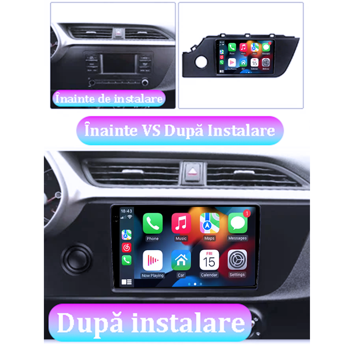 Navigatie dedicata Kia Rio 2020-2021, 4GB RAM 64GB ROM, Procesor Qualcomm Octacore, Android 14, Rezolutie 2K, Display QLED 9", DSP, Carplay&Android Auto, SIM 4G [5]