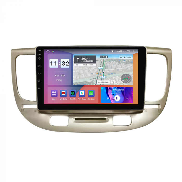 Navigatie dedicata Kia Rio2 2005-2011, 4GB RAM 32 ROM, Android 13, Display QLED, 9",DSP, Carplay, Android Auto, Internet, Youtube , Waze , WI-FI , USB , Bluetooth , Mirrorlink [5]