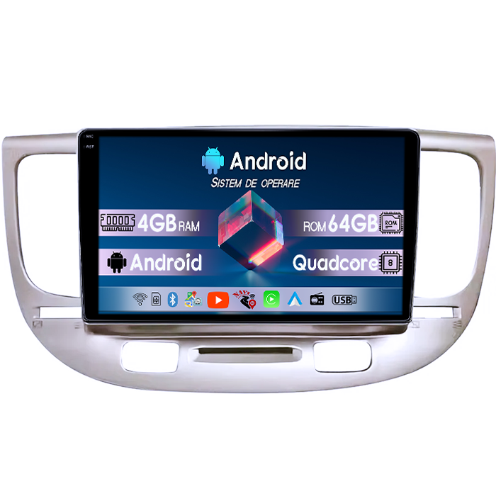 Navigatie dedicata Kia Rio2 2005-2011, 4GB RAM 64GB ROM, Quad Core, Display 9" QLED 1K, Carplay, Android 14, Bluetooth, Magazin Play, Suport Camere AHD [1]