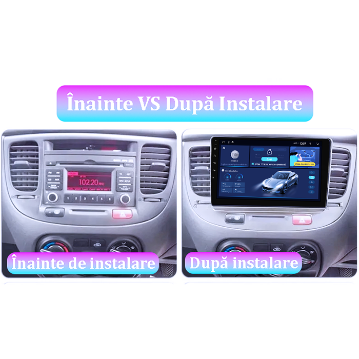 Navigatie dedicata Kia Rio2 2005-2011, 8GB RAM 128GB ROM, Octacore, Platforma TS18, Android 13, Display QLED 9”, Suporta camera 360º, DSP, Carplay&Android Auto, SIM 4G, Ventilator Activ [5]
