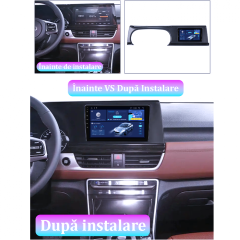 Navigatie dedicata Kia Seltos KX3 2020, 4GB RAM 64GB ROM, Quad Core, Display 9" QLED 1K, Carplay, Android 14, Bluetooth, Magazin Play, Suport Camere AHD [3]
