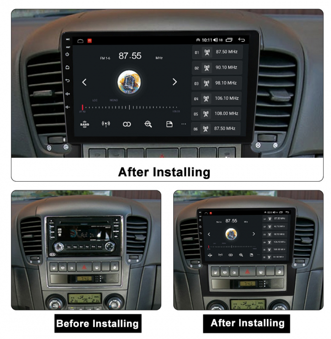 Navigatie dedicata Kia Sorento 2002-2011, 4GB RAM 32 ROM, Android 13, Display QLED, 9",DSP, Carplay, Android Auto, Internet, Youtube , Waze , WI-FI , USB , Bluetooth , Mirrorlink [4]