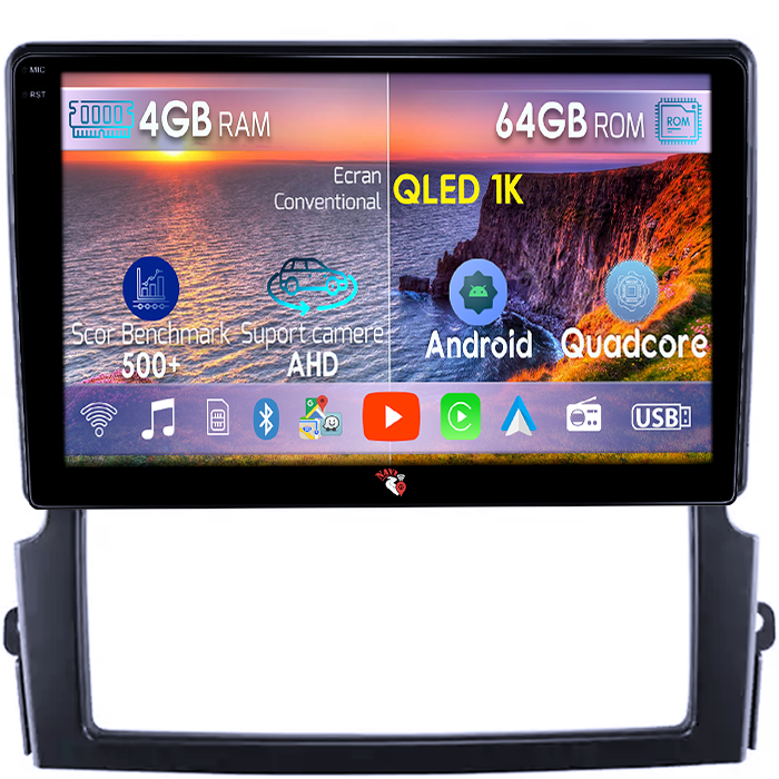 Navigatie dedicata Kia Sorento 2002-2011, 4GB RAM 64GB ROM, Octacore, Android 14, Display QLED 1K 9", Carplay&Android Auto, SIM 4G, Ventilator Activ [1]