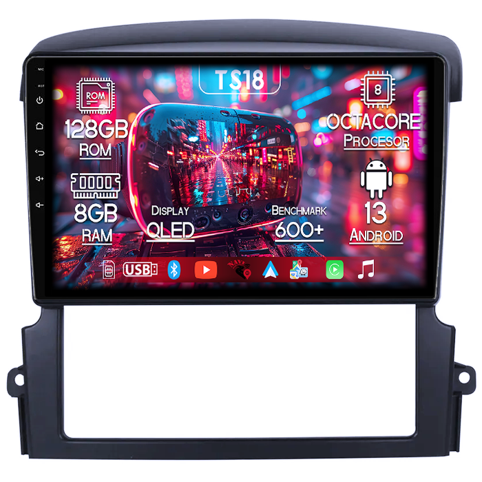 Navigatie dedicata Kia Sorento 2006-2009, 8GB RAM 128GB ROM, Octacore, Platforma TS18, Android 13, Display QLED 9”, Suporta camera 360º, DSP, Carplay&Android Auto, SIM 4G, Ventilator Activ [1]
