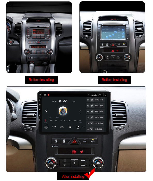 Navigatie dedicata KIA Sorento 2009-2012, 4GB RAM 32 ROM, Android 13, Display QLED, 10",DSP, Carplay, Android Auto, Internet, Youtube , Waze , WI-FI , USB , Bluetooth , Mirrorlink [5]