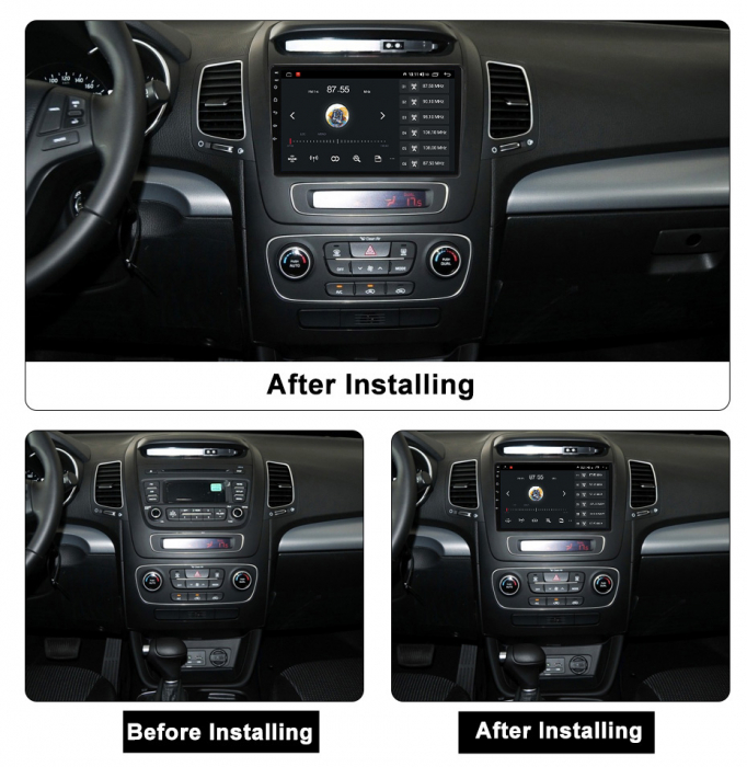 Navigatie dedicata Kia Sorento 2013-2015, 4GB RAM 32 ROM, Android 13, Display QLED, 9",DSP, Carplay, Android Auto, Internet, Youtube , Waze , WI-FI , USB , Bluetooth , Mirrorlink [8]