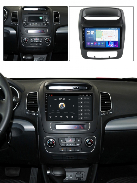 Navigatie dedicata Kia Sorento 2013-2015, 4GB RAM 32 ROM, Android 13, Display QLED, 9",DSP, Carplay, Android Auto, Internet, Youtube , Waze , WI-FI , USB , Bluetooth , Mirrorlink [7]