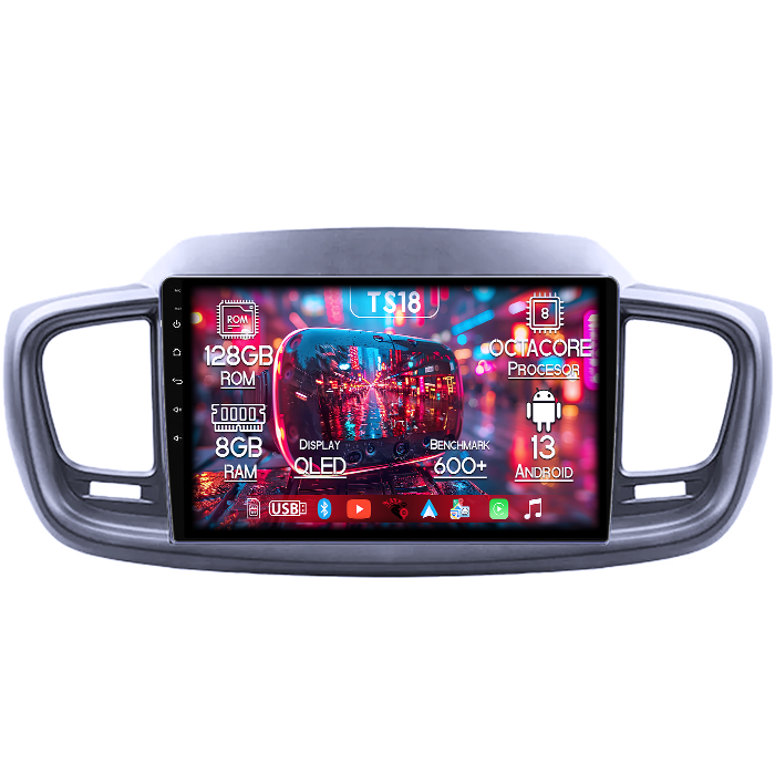 Navigatie dedicata KIA Sorento 2014-2017, 8GB RAM 128GB ROM, Octacore, Platforma TS18, Android 13, Display QLED 10”, Suporta camera 360º, DSP, Carplay&Android Auto, SIM 4G, Ventilator Activ [1]