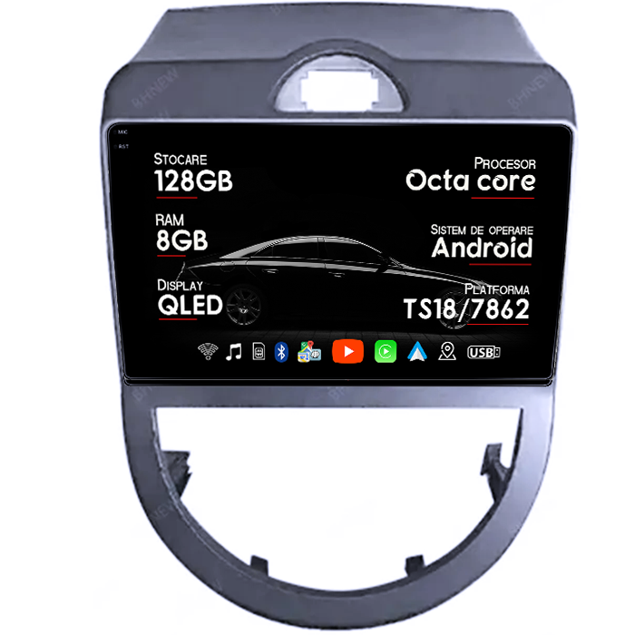 Navigatie dedicata Kia Soul 2010-2013, 8GB RAM 128GB ROM, Octacore, Platforma TS18, Android 14, Display QLED 9", Suporta camera 360", DSP, Carplay&Android Auto, SIM 4G, Ventilator Activ [1]