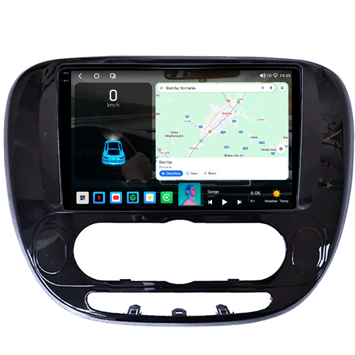 Navigatie dedicata Kia Soul 2013-2019, 4GB RAM 64GB ROM, Octacore, Android 14, Display QLED 1K 9", Carplay&Android Auto, SIM 4G, Ventilator Activ [2]