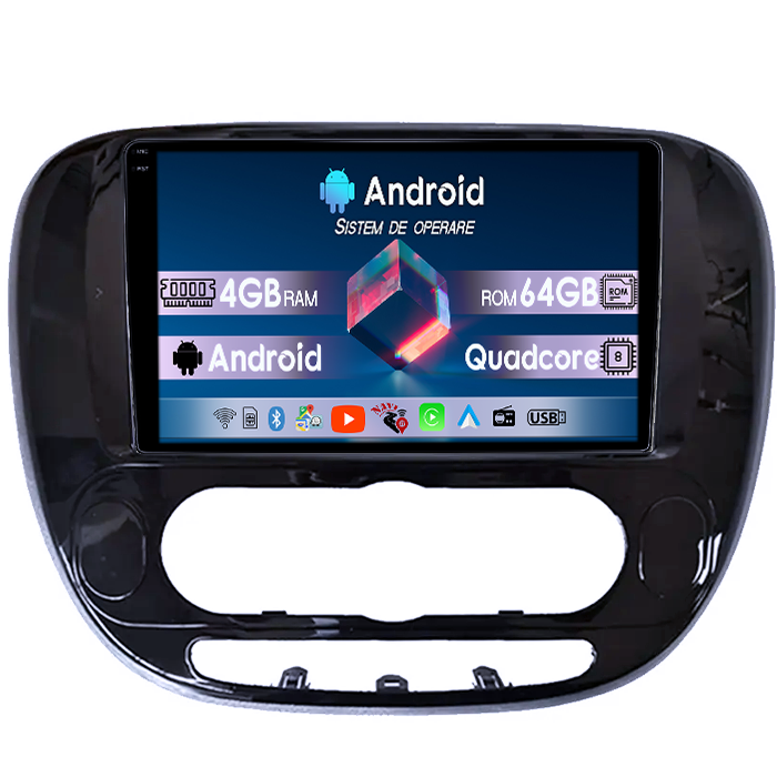 Navigatie dedicata Kia Soul 2013-2019, 4GB RAM 64GB ROM, Quad Core, Display 9" QLED 1K, Carplay, Android 14, Bluetooth, Magazin Play, Suport Camere AHD [1]