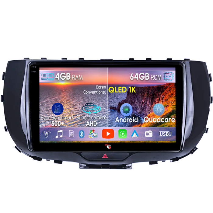 Navigatie dedicata Kia Soul 2019-2020, 4GB RAM 64GB ROM, Octacore, Android 14, Display QLED 1K 9", Carplay&Android Auto, SIM 4G, Ventilator Activ [1]