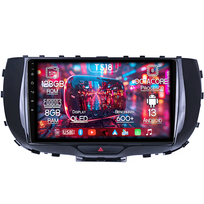Navigatie dedicata Kia Soul 2019-2020, 8GB RAM 128GB ROM, Octacore, Platforma TS18, Android 13, Display QLED 9”, Suporta camera 360º, DSP, Carplay&Android Auto, SIM 4G, Ventilator Activ [1]
