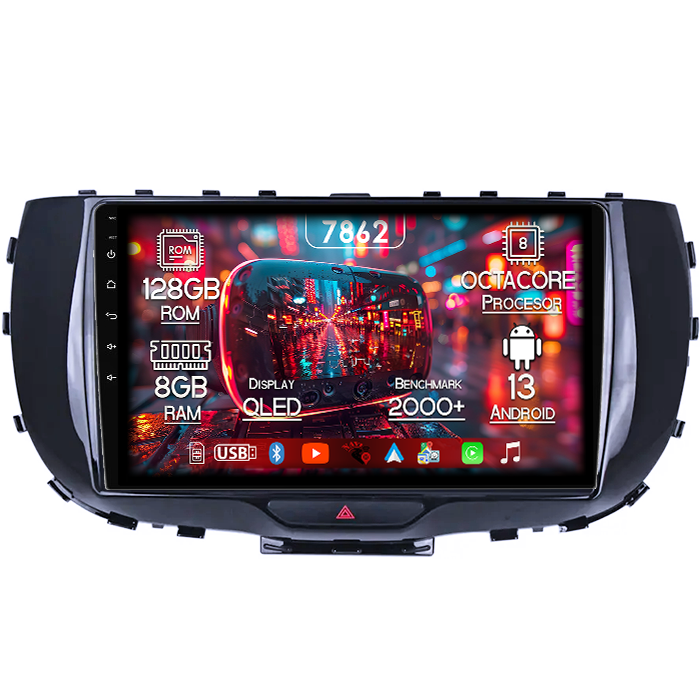 Navigatie dedicata Kia Soul 2019-2020, 8GB RAM 128GB ROM, Octacore, Platforma 7862,Android 13, Display QLED 9”, Suporta camera 360º, DSP, Carplay&Android Auto, SIM 4G, Ventilator Activ [1]