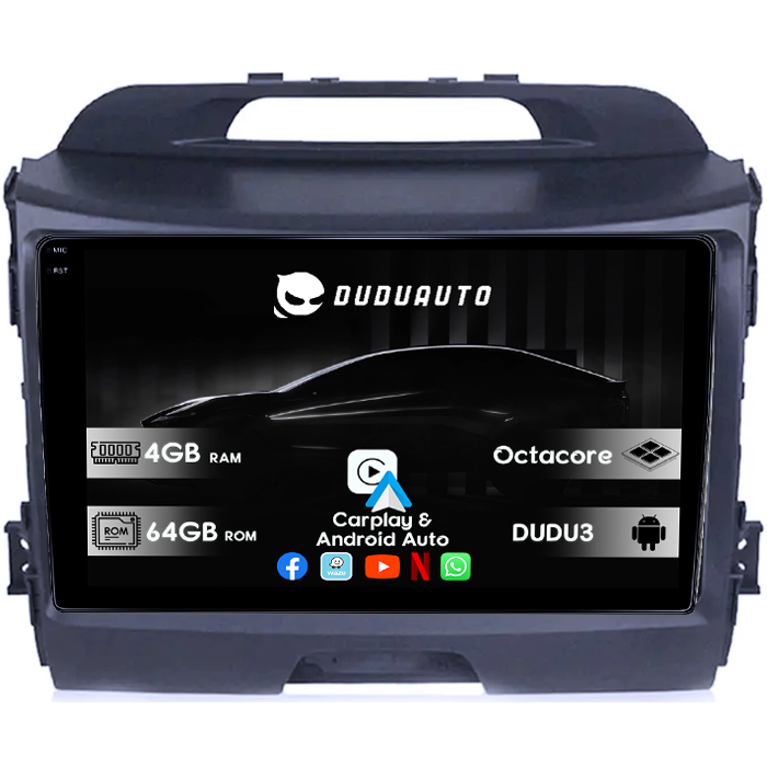 Navigatie dedicata Kia Sportage 2010-2016, DUDU3, 4GB RAM 64GB ROM, Octacore, Platforma 8581, Android, Display QLED 9", DSP, Carplay&AndroidAuto [1]