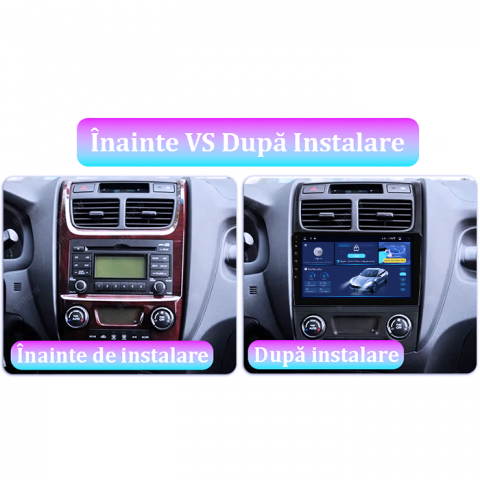 Navigatie dedicata Kia Sportage 2004-2010,4GB RAM 64GB ROM, Quadcore, Android 14, Display QLED 1K, 9", DSP, Carplay&Android Auto, , Suport Camere AHD [2]