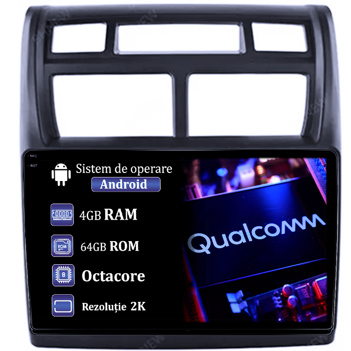 Navigatie dedicata Kia Sportage 2004-2010, 4GB RAM 64GB ROM, Procesor Qualcomm Octacore, Android 14, Rezolutie 2K, Display QLED 9", DSP, Carplay&Android Auto, SIM 4G [1]