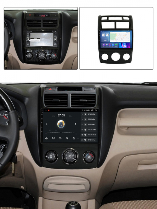 Navigatie dedicata Kia Sportage 2007-2012, 4 GB RAM 32 ROM, Android 13, Display QLED, 9",DSP, Carplay, Android Auto, Internet, Youtube , Waze , WI-FI , USB , Bluetooth , Mirrorlink [6]