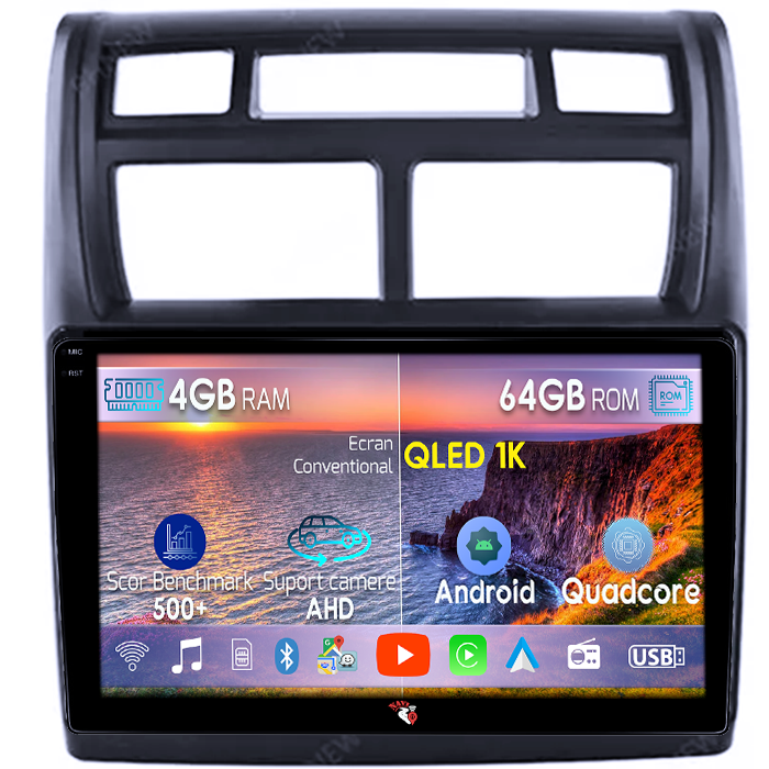 Navigatie dedicata Kia Sportage 2007-2012, 4GB RAM 64GB ROM, Octacore, Android 14, Display QLED 1K 9", Carplay&Android Auto, SIM 4G, Ventilator Activ [1]