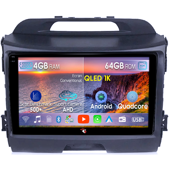 Navigatie dedicata Kia Sportage 2010-2015, 4GB RAM 64GB ROM, Octacore, Android 14, Display QLED 1K 9", DSP, Carplay, Android Auto, Internet, Youtube, Waze, WIFI, Bluetooth [1]
