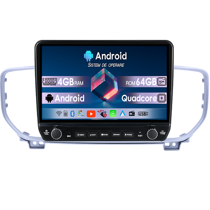 Navigatie dedicata Kia Sportage 2016+ Tesla cu butoane rotative model 2024, 4GB RAM 64GB ROM, Procesor Quadcore, Android 14, Display QLED 10", DSP, Carplay&Android Auto [6]