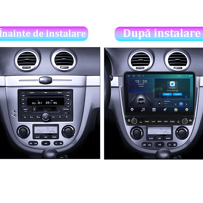 Navigatie dedicata Lacetti Excelle Tesla cu butoane rotative model 2024, 4GB RAM 64GB ROM, Procesor Quadcore, Android 14, Display QLED 10", DSP, Carplay&Android Auto [3]