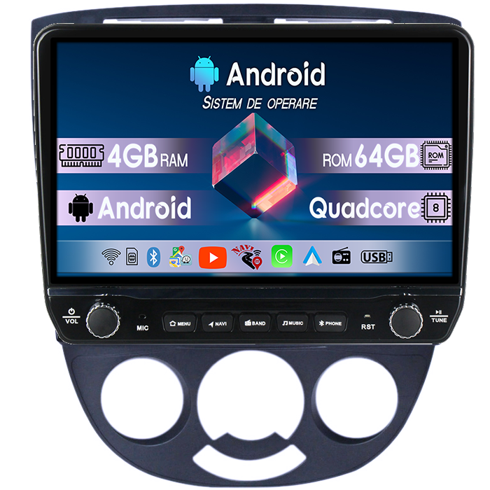 Navigatie dedicata Lacetti Excelle Tesla cu butoane rotative model 2024, 4GB RAM 64GB ROM, Procesor Quadcore, Android 14, Display QLED 10", DSP, Carplay&Android Auto [2]