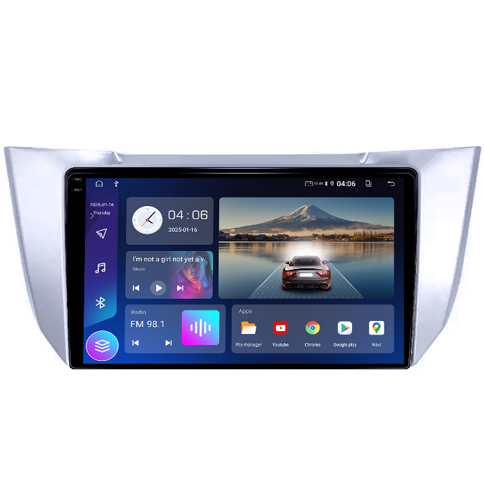 Navigatie dedicata Lexus RX300 RX330 RX350 RX400H 2003-2009, 12GB RAM 256GB ROM, Android 14, Rezolutie 2K, Display QLED, 9", DSP, Carplay, Android Auto, Internet, Youtube, Waze, Wi Fi, USB [2]