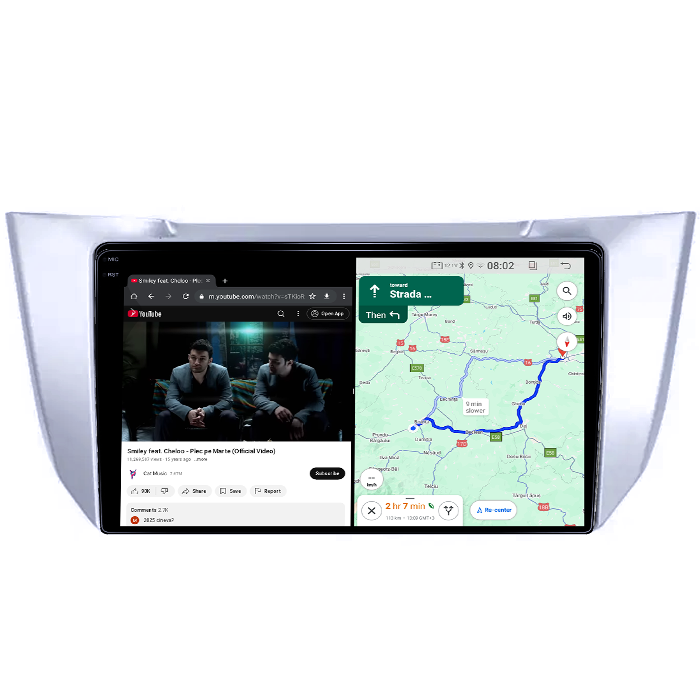 Navigatie dedicata Lexus RX300 RX330 RX350 RX400H 2003-2009, 12GB RAM 256GB ROM, Android 14, Rezolutie 2K, Display QLED, 9", DSP, Carplay, Android Auto, Internet, Youtube, Waze, Wi Fi, USB [4]