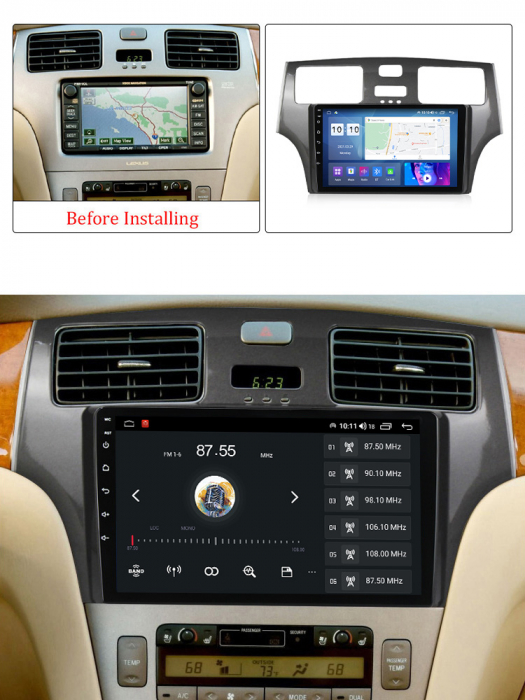 (Resigilata) Navigatie dedicata Lexus ES250 2001-2006, Android 13, Wirreles Carplay si Android auto 2GB RAM 32 ROM, Display IPS, 9 inch, Microfon Extern [3]
