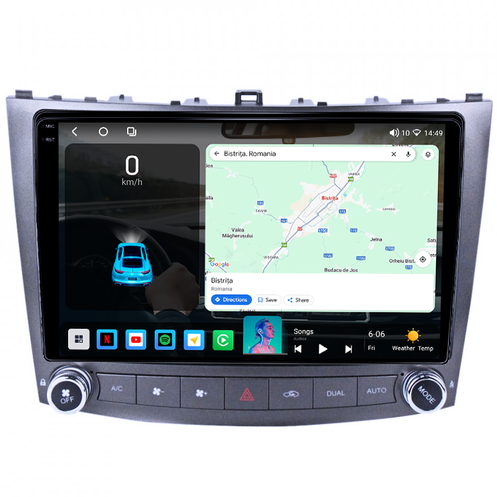Navigatie dedicata Lexus IS250 2005-2013, 4GB RAM 32GB ROM, Octacore, Android 14, Display QLED 1K 9", DSP, Carplay&Android Auto, SIM 4G, Bluetooth, Ventilator Activ [2]