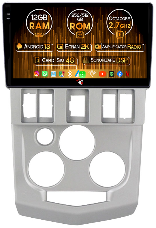 Navigatie dedicata Logan 2004-2008, 12GB RAM 256/512GB ROM, Android 13, Rezolutie 2K, Display QLED 9", DSP, Carplay&Android Auto, SIM 4G, Ventilator Activ, Suport Camere 360 [1]