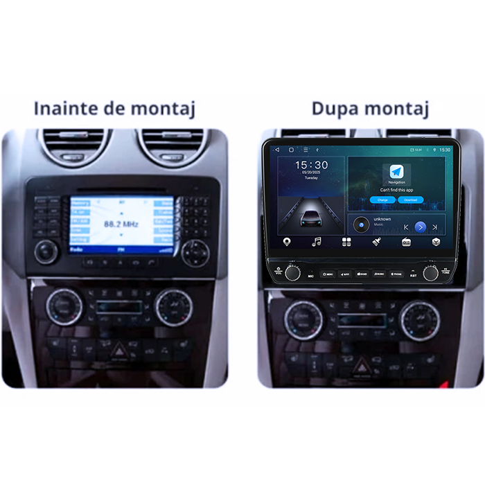 Navigatie dedicata M-Class GL-Class 2005-2009 Tesla cu butoane rotative model 2024, 4GB RAM 64GB ROM, Procesor Quadcore, Android 14, Display QLED 10", DSP, Carplay&Android Auto [8]