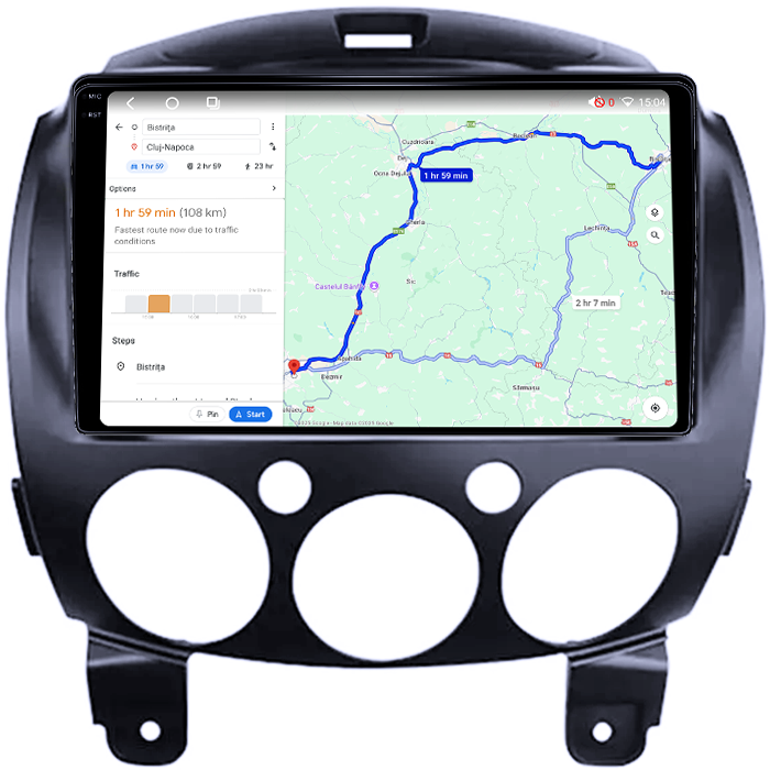 Navigatie dedicata Mazda 2 2007-2014, 4GB RAM 64GB ROM, Procesor Qualcomm Octacore, Android 14, Rezolutie 2K, Display QLED 9", DSP, Carplay&Android Auto, SIM 4G [4]