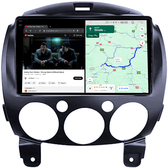 Navigatie dedicata Mazda 2 2007-2014, 4GB RAM 64GB ROM, Quad Core, Display 9" QLED 1K, Carplay, Android 14, Bluetooth, Magazin Play, Suport Camere AHD [6]