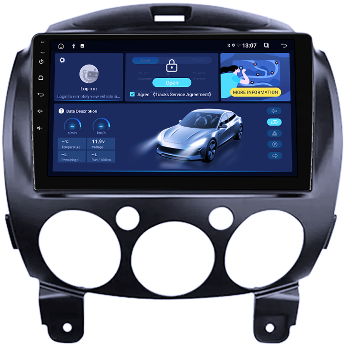 Navigatie dedicata Mazda 2 2007-2014, 8GB RAM 128GB ROM, Octacore, Platforma 7862,Android 13, Display QLED 9”, Suporta camera 360º, DSP, Carplay&Android Auto, SIM 4G, Ventilator Activ [2]