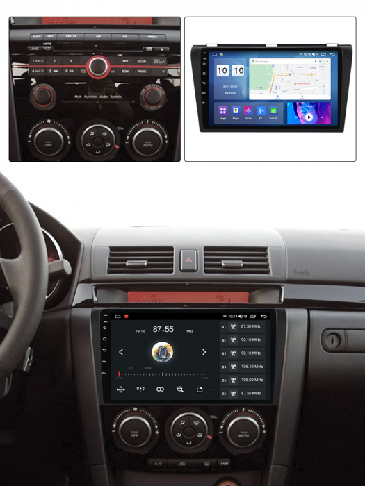 Navigatie dedicata Mazda 3 2004-2009/Axela, 4 GB RAM 32GB ROM, Android 13, Display QLED, 9", DSP, Carplay, Android Auto, Internet, Youtube , Waze , WI-FI , USB , Bluetooth [5]