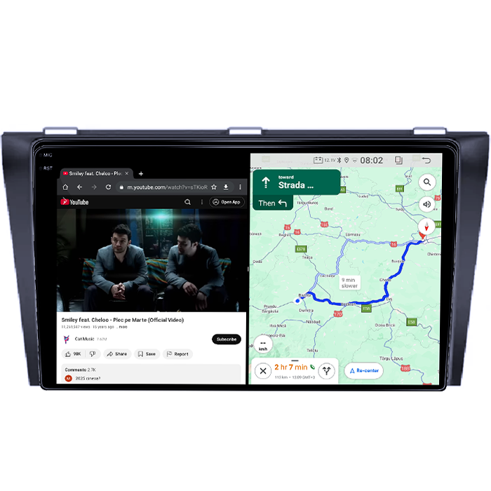 Navigatie dedicata Mazda 3 2004-2009, 4GB RAM 64GB ROM, Quad Core, Display 9" QLED 1K, Carplay, Android 14, Bluetooth, Magazin Play, Suport Camere AHD [5]
