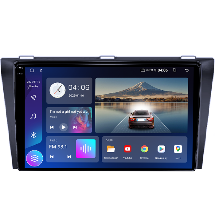 Navigatie dedicata Mazda 3 2004-2009, 4GB RAM 64GB ROM, Quad Core, Display 9" QLED 1K, Carplay, Android 14, Bluetooth, Magazin Play, Suport Camere AHD [2]