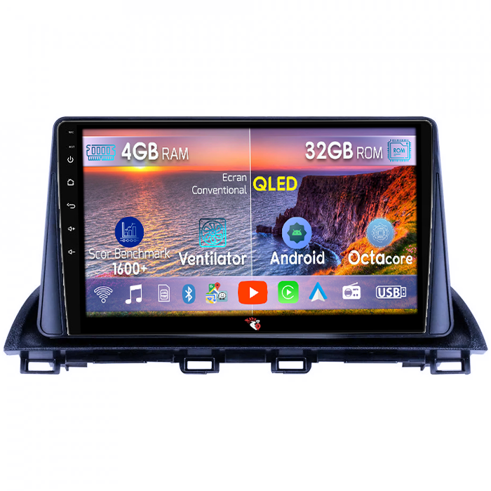 Navigatie dedicata Mazda 3 2013-2019, 4GB RAM 32GB ROM, Octacore, Android 14, Display QLED 9", DSP, Carplay&Android Auto, SIM 4G, Bluetooth, Ventilator Activ [1]