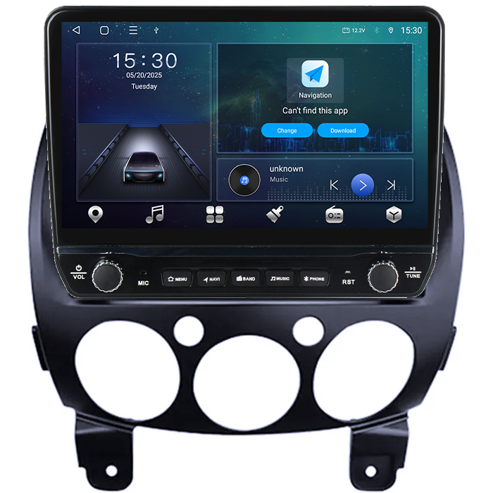 Navigatie dedicata Mazda 2 2007-2014 Tesla cu butoane rotative model 2024, 4GB RAM 64GB ROM, Procesor Quadcore, Android 14, Display QLED 10", DSP, Carplay&Android Auto [6]