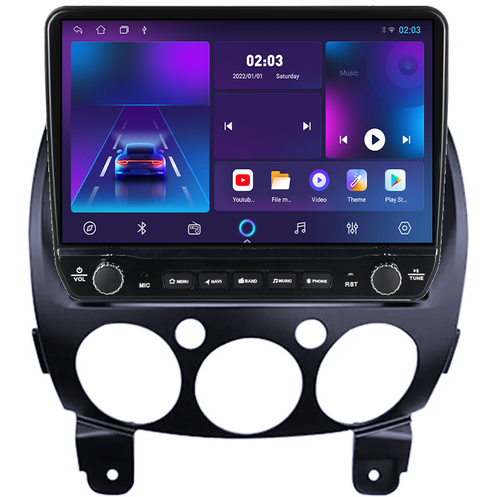 Navigatie dedicata Mazda 2 2007-2014 Tesla cu butoane rotative model 2024, 4GB RAM 64GB ROM, Procesor Quadcore, Android 14, Display QLED 10", DSP, Carplay&Android Auto [5]