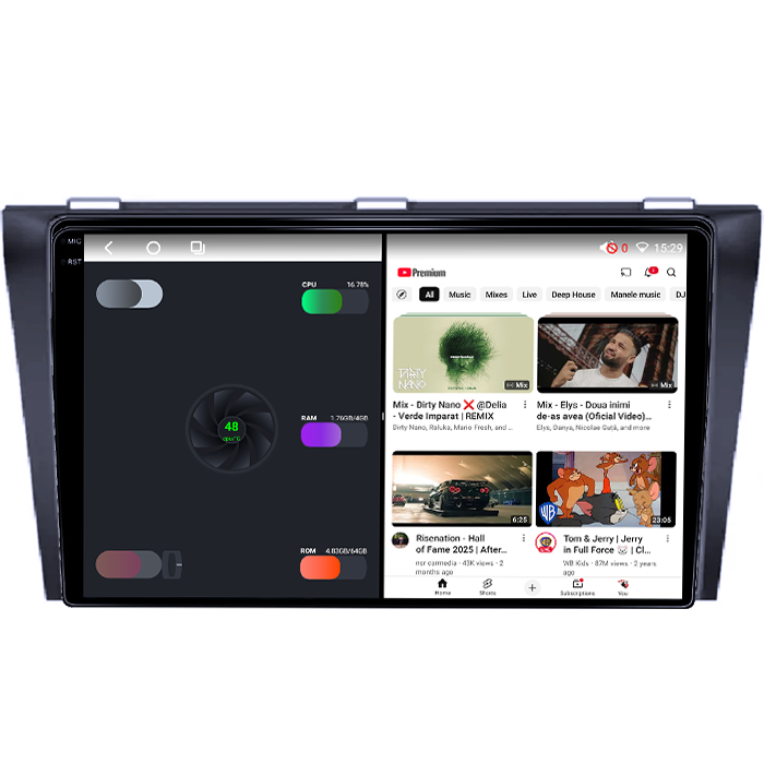 Navigatie dedicata Mazda 3, 4GB RAM 64GB ROM, Octacore, Android 14, Display QLED 1K 9", Carplay&Android Auto, SIM 4G, Ventilator Activ [3]
