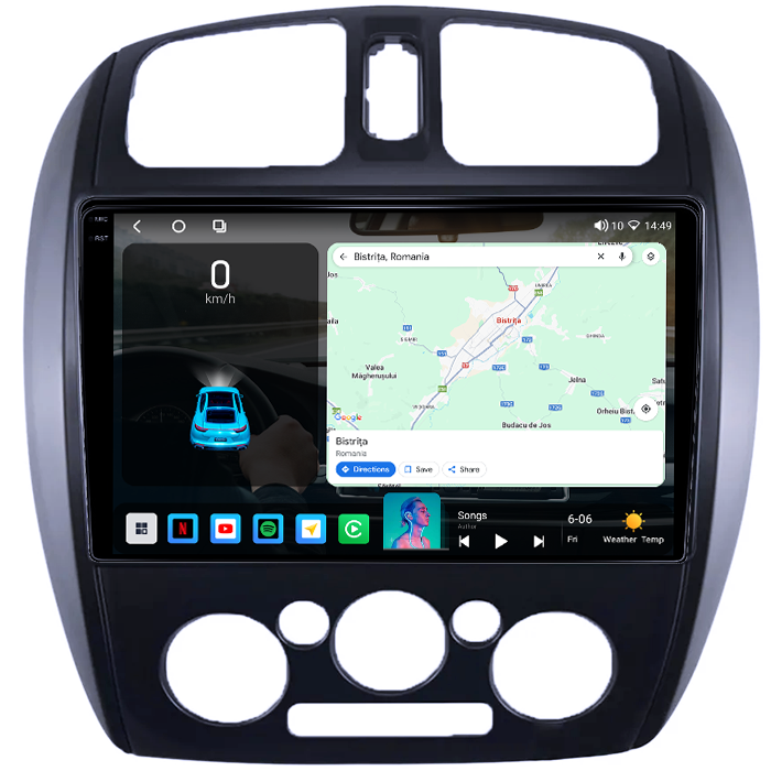 Navigatie dedicata MAZDA 323, 4GB RAM 32GB ROM, Octacore, Android 14, Display QLED 1K 9", DSP, Carplay&Android Auto, SIM 4G, Bluetooth, Ventilator Activ [2]