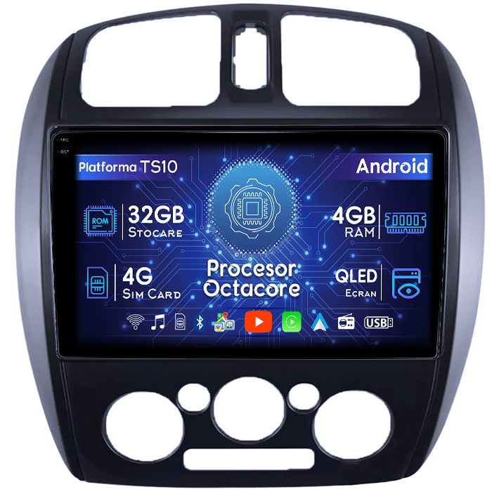 Navigatie dedicata MAZDA 323, 4GB RAM 32GB ROM, Octacore, Android 14, Display QLED 1K 9", DSP, Carplay&Android Auto, SIM 4G, Bluetooth, Ventilator Activ [1]