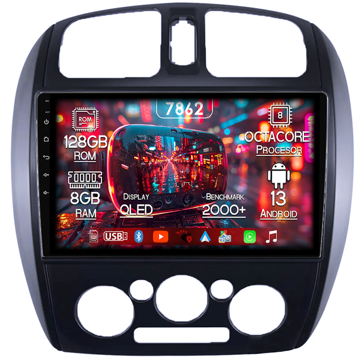 Navigatie dedicata MAZDA 323, 8GB RAM 128GB ROM, Octacore, Platforma 7862,Android 13, Display QLED 9”, Suporta camera 360º, DSP, Carplay&Android Auto, SIM 4G, Ventilator Activ [1]